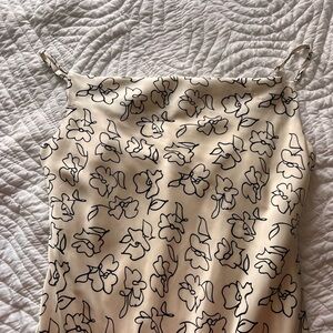 Mahina Floral Midi Dress - Cream and Black